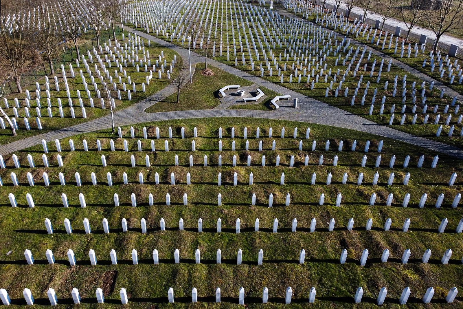 22.02.2021., Potocari, Bosna i Hercegovina - Fotografija iz zraka Memorijalnog centra Srebrenica-Potocari. Photo: Armin Durgut/PIXSELL