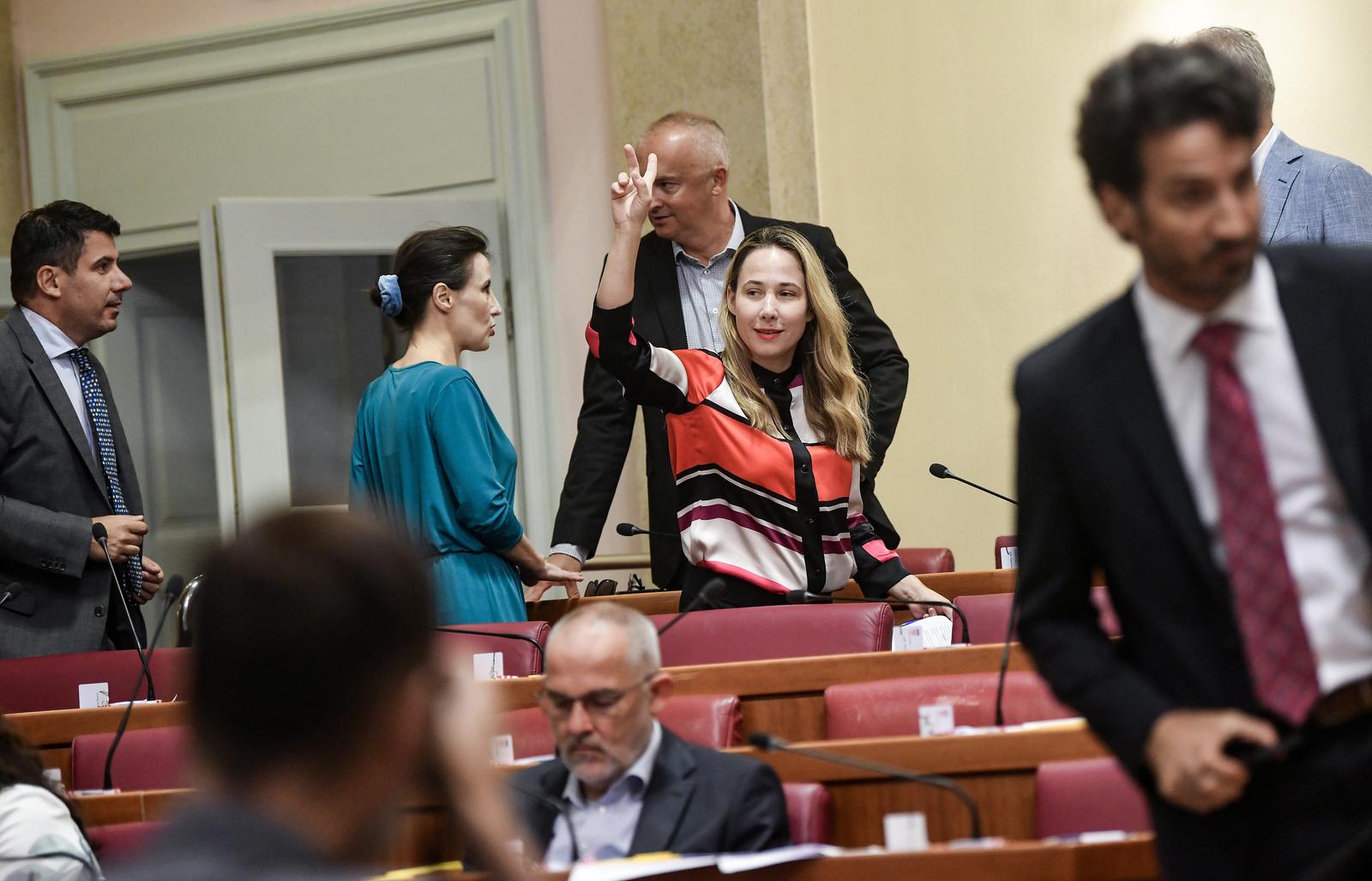 23.07.2023., Zagreb - Treci dan izvanredne sjednica Sabora. Dalija Oreskovic, Marija Selak Raspudic Photo: Josip Regovic/PIXSELL