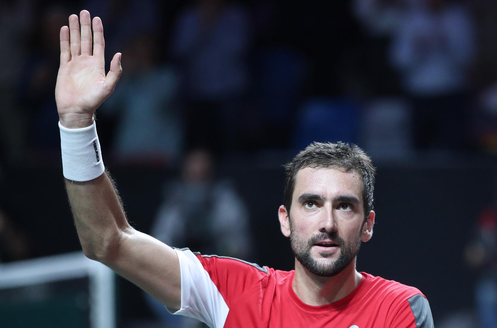 23.11.2022., Malaga - Jose Maria Martin Carpena Arena. Davis Cup by Rakuten, cetvrtfinale, Hrvatska - Spanjolska. Marin Cilic VS Pablo Carreno Busta Photo: Sanjin Strukic/PIXSELL