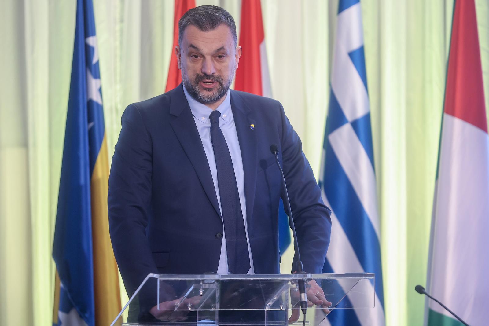24.05.2023., Sarajevo, Bosna i Hercegovina - Ministri Gordan Grlic Radman i Sime Erlic dosli su na otvorenje 8. Godisnjeg foruma Strategije Europske unije za jadransku i jonsku regiju (EUSAIR). Photo: Armin Durgut/PIXSELL