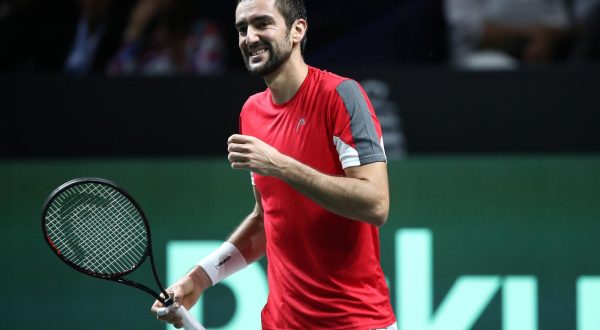 25.11.2022., Malaga - Jose Maria Martin Carpena Arena. Davis Cup by Rakuten. Polufinale, Alex de Minaur - Marin Cilic .  Photo: Sanjin Strukic/PIXSELL