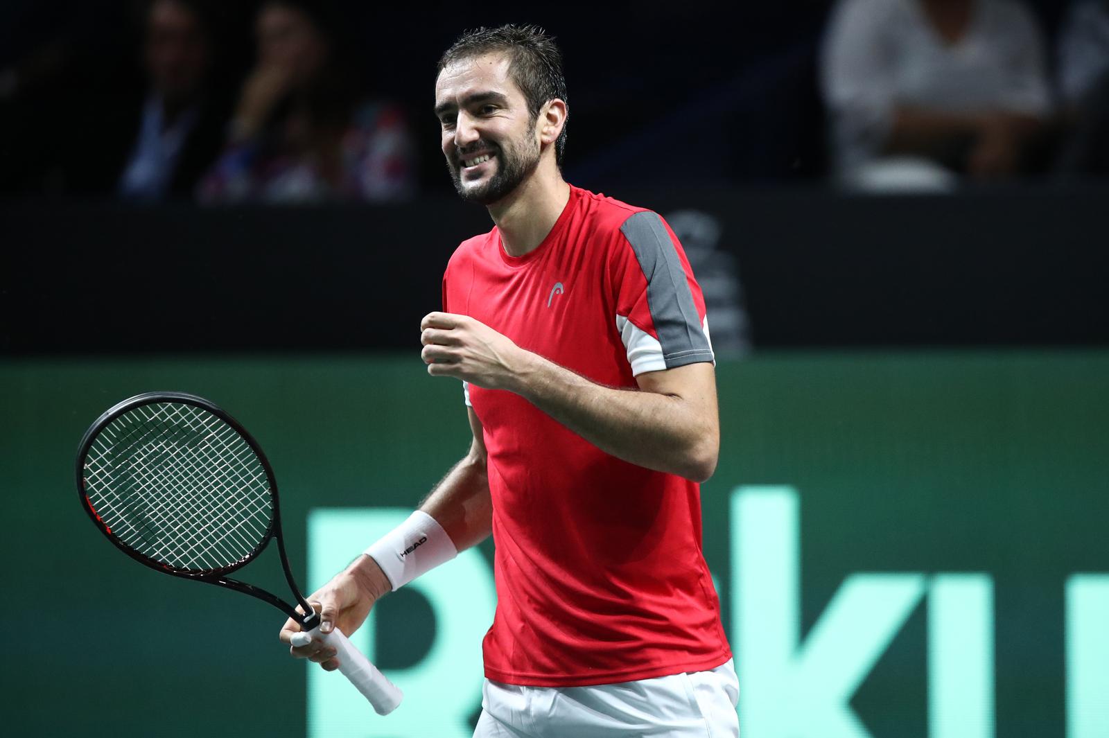 25.11.2022., Malaga - Jose Maria Martin Carpena Arena. Davis Cup by Rakuten. Polufinale, Alex de Minaur - Marin Cilic .  Photo: Sanjin Strukic/PIXSELL