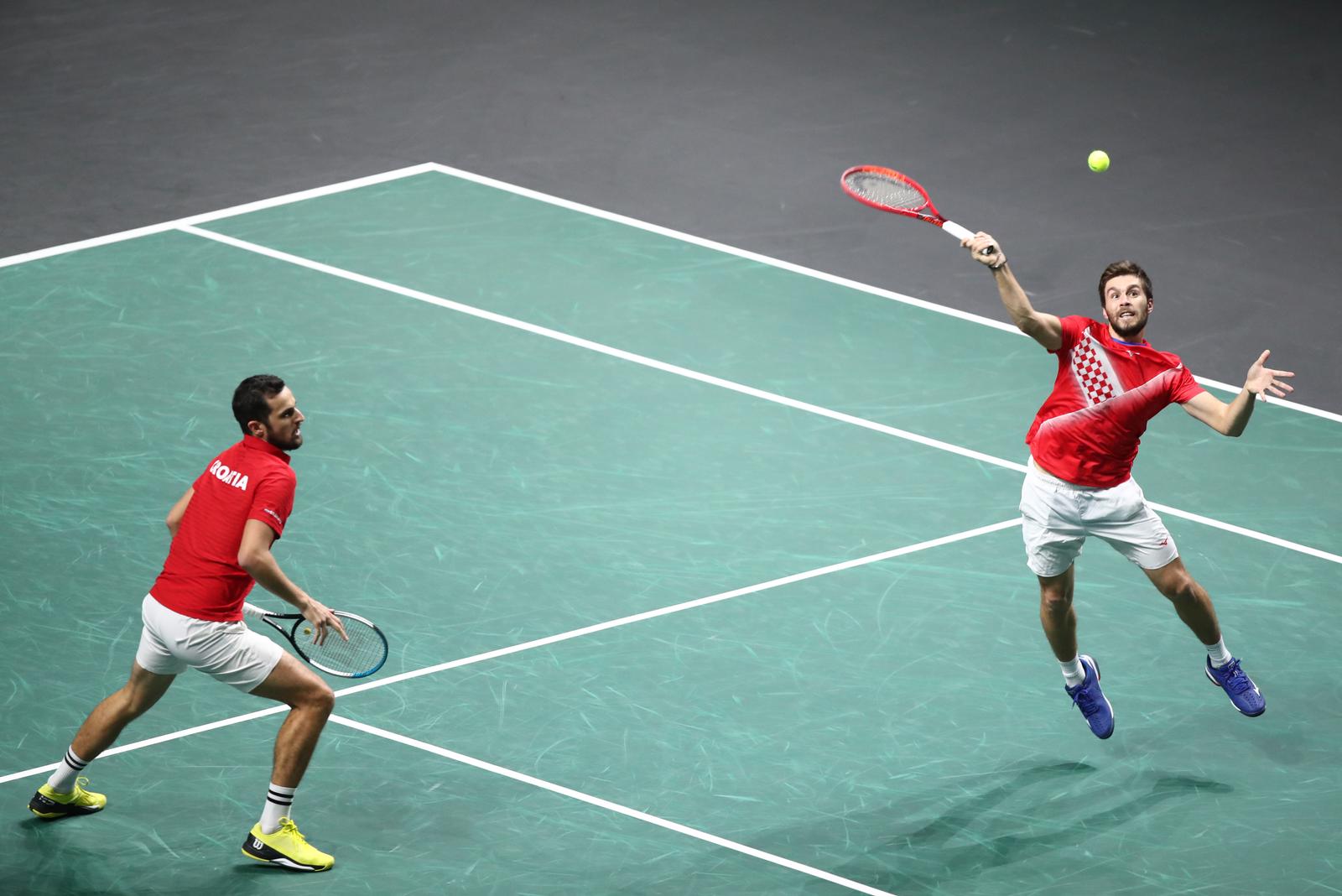 25.11.2022., Malaga - Jose Maria Martin Carpena Arena. Davis Cup by Rakuten. Polufinale, parovi Matthew Ebden/Max Purcell v Nikola Mektic/Mate Pavic Photo: Sanjin Strukic/PIXSELL