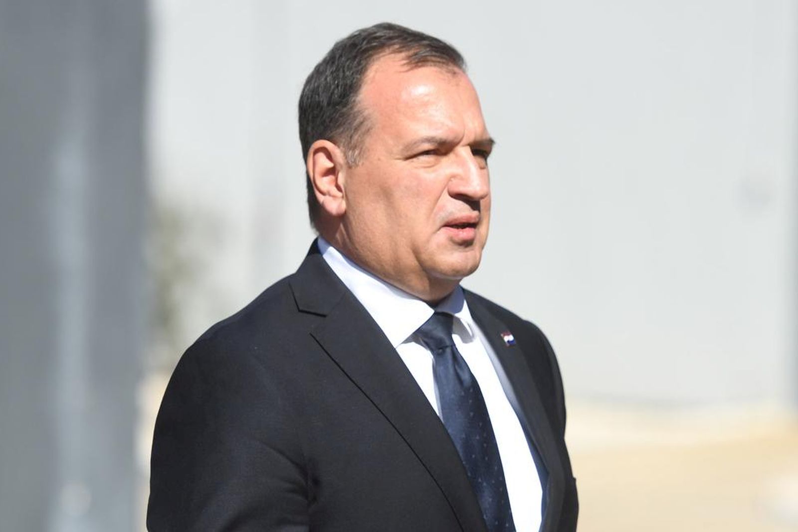 27.03.2023., Sibenik - U Iskra brodogradilistu Sibenik odrzana je svecanost primopredaje  brodice SAR 1, namijenjene hitnoj medicinskoj intervenciji na moru i na otocima. Kljuceve brodice ministru zdravstva Viliju Berosu urucio je Dusan Sesok, vlasnik Iskra brodogradilista Sibenik. Photo: Hrvoje Jelavic/PIXSELL