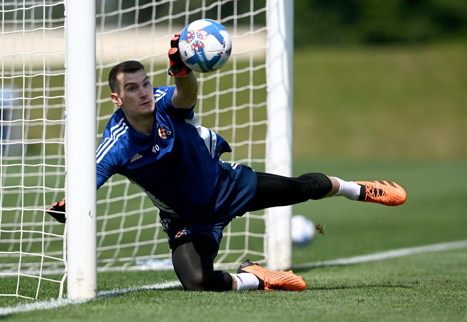 29.06.2023. Brdo kod Kranja, Slovenija - Trening nogometasa GNK Dinamo na ljetnim pripremama u Sloveniji. Dominik Livakovic. Photo: Marko Lukunic/PIXSELL