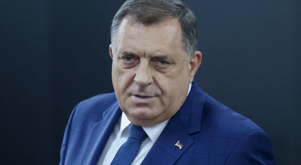 30.06.2023., Konjic, Bosna i Hercegovina - Konferencija za medije celnika stranaka nakon sastanka obavljenog jutros u Konjicu. Zavrsen je sastanak u Konjicu koji se danas odrzao izmedju politickih predstavnika stranaka Trojke i delegacija SNSD-a i HDZ BiH. Milorad Dodik Photo: Armin Durgut/PIXSELL