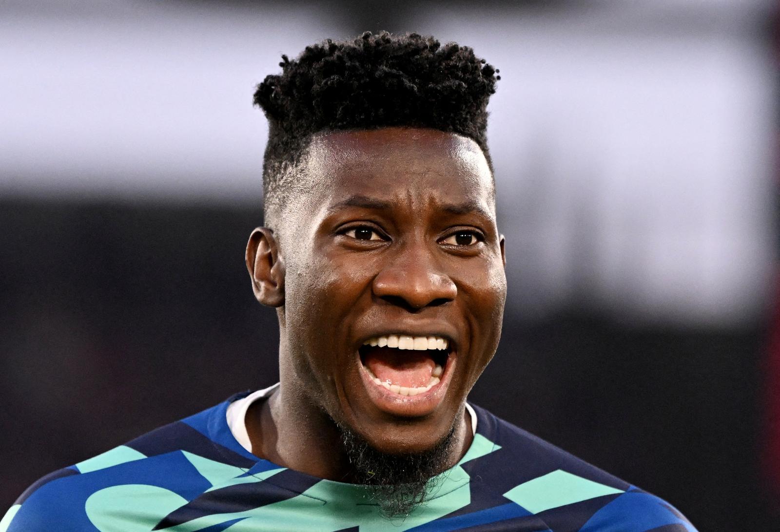 FILE PHOTO: Coppa Italia - Final - Fiorentina v Inter Milan - Stadio Olimpico, Rome, Italy - May 24, 2023 Inter Milan's Andre Onana during the warm up before the match REUTERS/Alberto Lingria/File Photo Photo: ALBERTO LINGRIA/REUTERS
