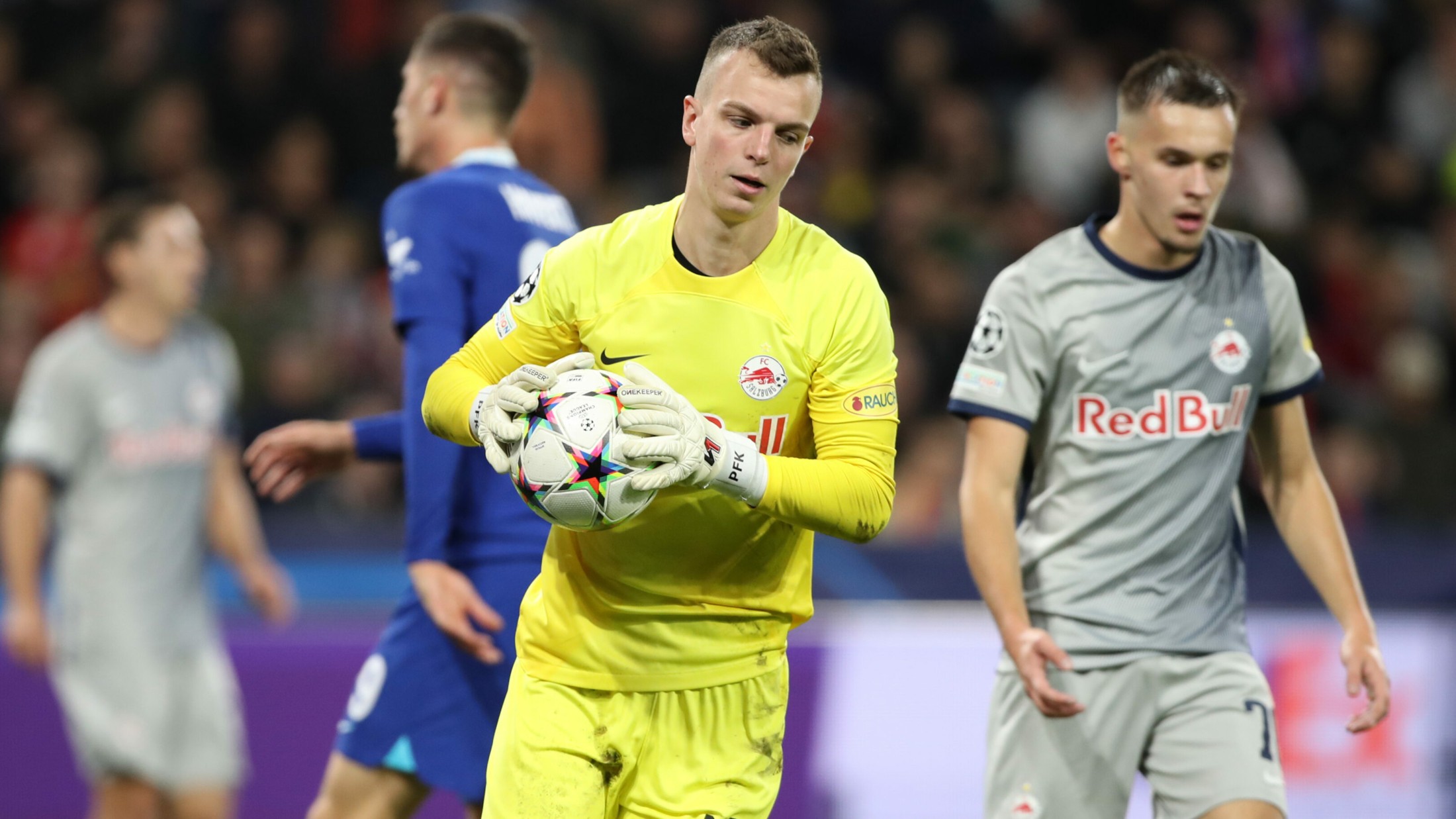 SALZBURG,AUSTRIA,25.OCT.22 - SOCCER - UEFA Champions League, group stage, Red Bull Salzburg vs Chelsea FC. Image shows Philipp Koehn (RBS). Photo: GEPA pictures/ Mathias Mandl