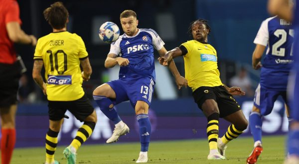 Zagreb, 15.8.2023.- Prva utakmica 3. pretkola nogometne Lige prvaka Dinamo Zagreb - AEK na stadionu Maksimir. Na slici Stefan Ristovski. 
foto HINA/ Damir SENÈAR/ ua