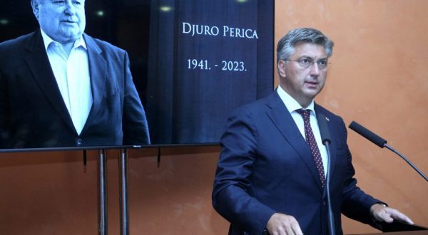 Zagreb,23.8.2023.- U Matici hrvatskoj održana je komemoracija povodom smrti Đure Perice.Na slici Andrej Plenković. foto HINA/Tomislav PAVLEK/tp