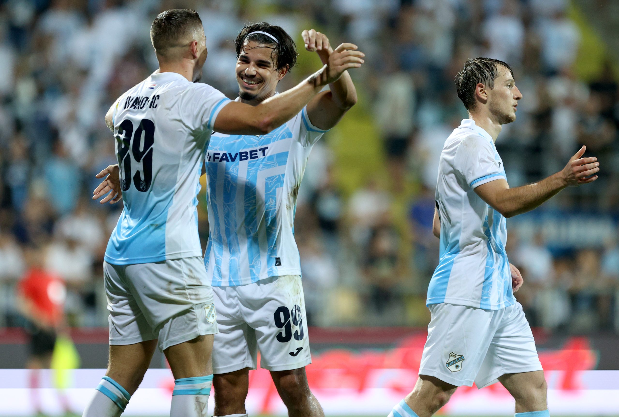 03.08.2023., Rijeka - Druga utakmica 2. pretkola UEFA Konferencijske lige, HNK Rijeka - KF Dukagjini. Nais Djouahra, Franjo Ivanovic Photo: Nel Pavletic/PIXSELL