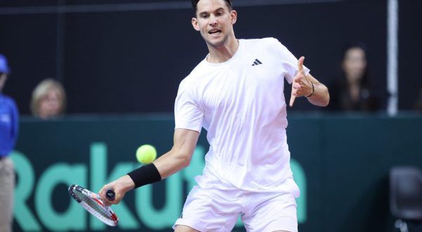 05.2.2023. dvorana Zamet, Rijeka - Kvalifikacijski susret Davis Cupa izmedju Hrvatske i Austrije. Dominic Thiem u cetvrtom mecu protiv Borne Corica. Photo: Nel Pavletic/PIXSELL
