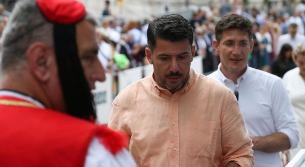 06.08.2023., Sinj - 308. Sinjska alka. Sinjska alka je hrvatska viteska igra. Odrzava se svake godine u nedjelju u prvoj trecini mjeseca kolovoza u Sinju, na godisnjicu pobjede nad turskim osvajacima 14. kolovoza 1715. Na taj dan je 700 hrvatskih vojnika iz Sinja uspjelo odbiti navalu vojske turskog seraskera Mehmed-pase Celica koja je brojala 60.000 vojnika. Nikola Grmoja Photo: Ivo Cagalj/PIXSELL