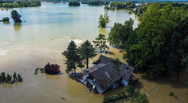 08.08.2023., Koprivnica - Zracna fotografija kuce kod Soderica koju je odnijela bujica zbog velikih poplava. Photo: Igor Soban/PIXSELL