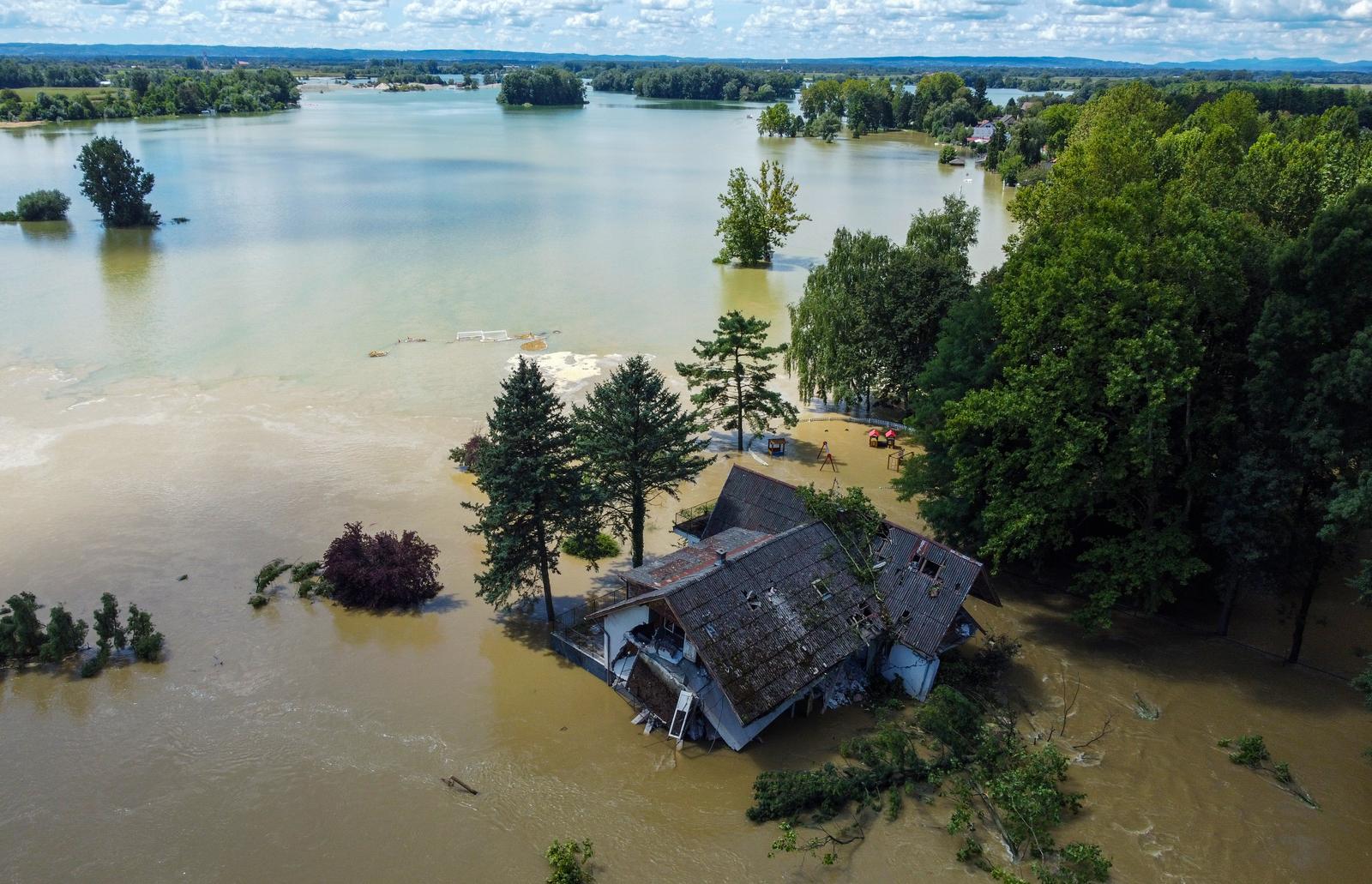 08.08.2023., Koprivnica - Zracna fotografija kuce kod Soderica koju je odnijela bujica zbog velikih poplava. Photo: Igor Soban/PIXSELL