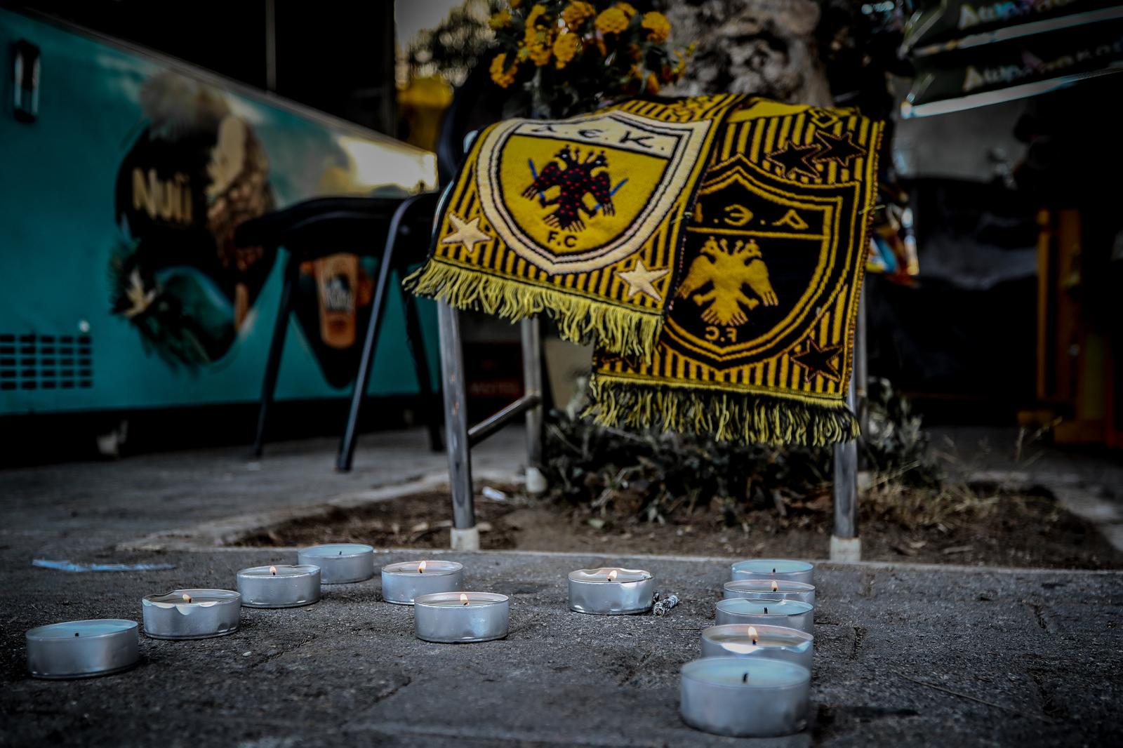 08.08.2023., Atena, Grcka - Mjesto sukoba navijaca AEK-a i Dinama uoči utakmice AEK - GNK Dinamo. U navijacikim neredima zivot je izgubio navijac AEK-a. Photo: Thanasis Dimopoulos/EUROKINISSI/PIXSELL