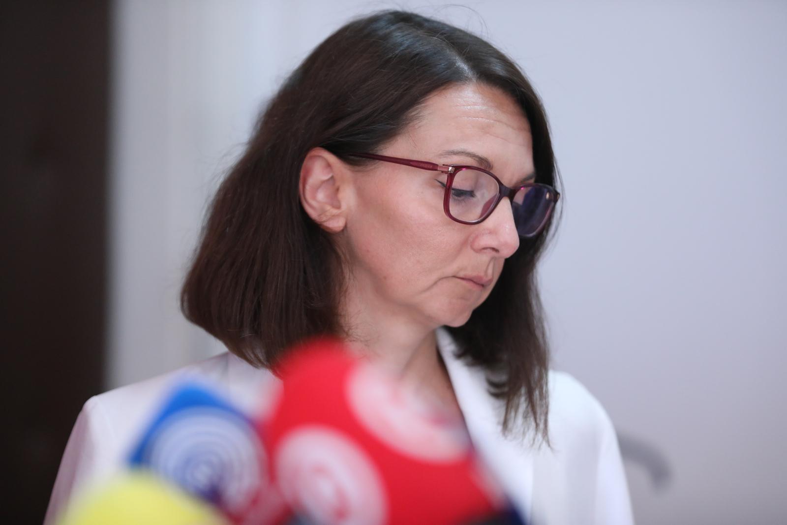 10.07.2023., Split - Konferencija u Gradskoj vijecnici, Stop nasilju nad duznosnicima i sluzbenicima koji uvode red.

Govornici: gradonacelnik Splita Ivica Puljak, zamjenik gradonacelnika Bojan Ivosevic i procelnica Upravnog odjela za gradsku imovinu Maja Djerek. Photo: Ivo Cagalj/PIXSELL