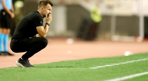 10.08.2023., stadion Poljud, Split - Prva utakmica 3. pretkola UEFA Konferencijske lige, HNK Hajduk - PAOK. trener Hajduka Ivan Leko Photo: Matija Habljak/PIXSELL