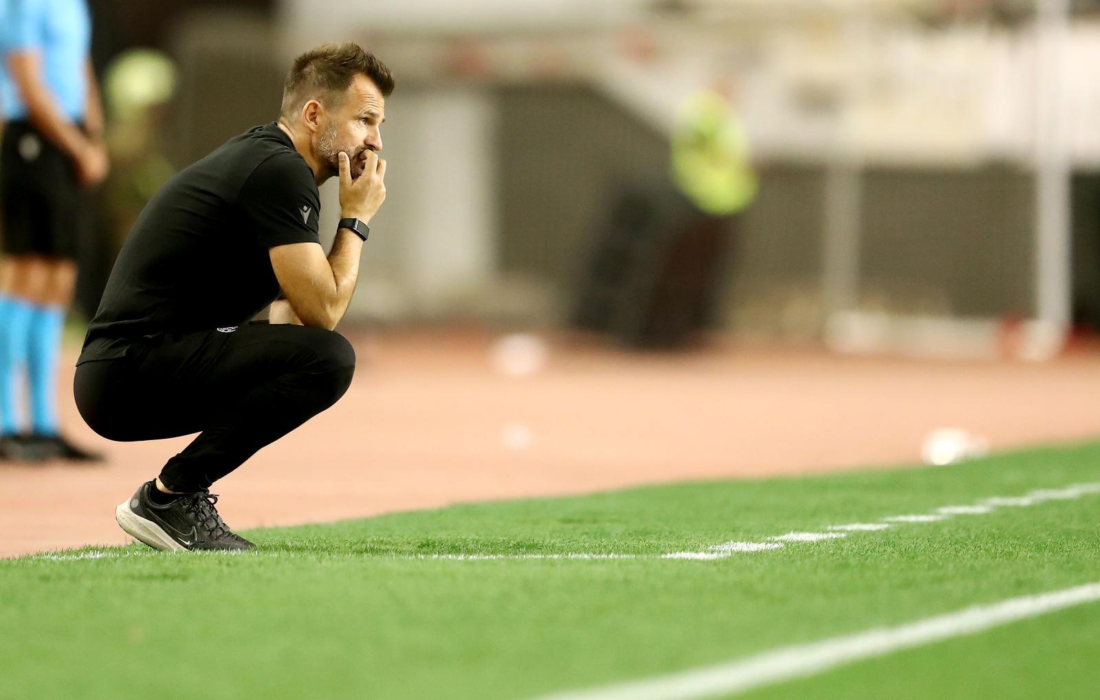 10.08.2023., stadion Poljud, Split - Prva utakmica 3. pretkola UEFA Konferencijske lige, HNK Hajduk - PAOK. trener Hajduka Ivan Leko Photo: Matija Habljak/PIXSELL