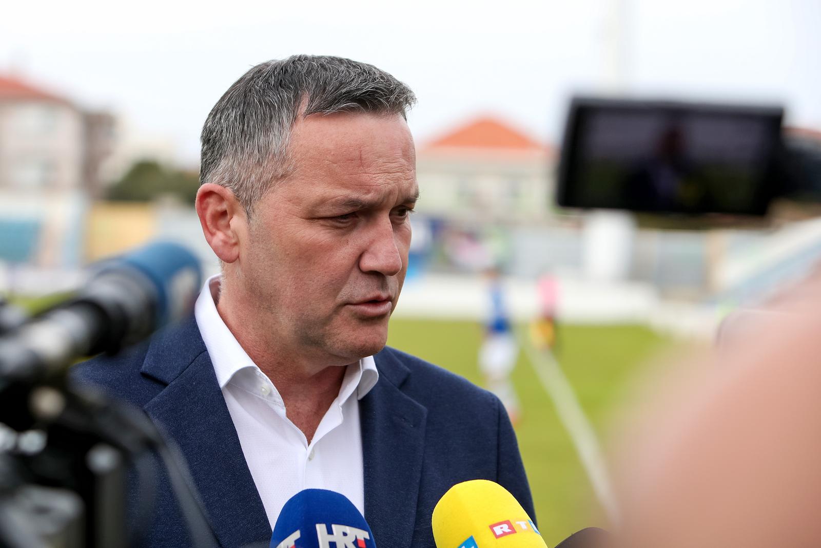 11.04.2023., Zadar - Utakmicom U18 ekipa HNK Zadar i HNK Hajduk Split zapoceo je prvi medjunarodni nogometni turnir Hrvoje Custic. Marijan Kustic Photo: Sime Zelic/PIXSELL