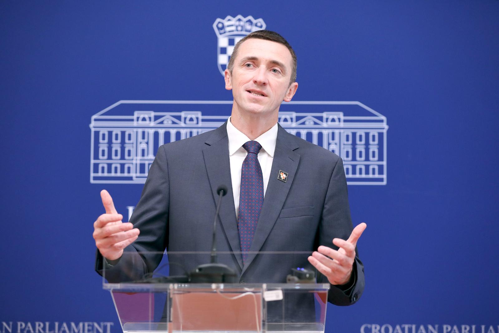 12.07.2023., Zagreb - Na konferenciji za medije odrzanoj u Saboru o temi: "Afera HEP i politika „kuglice sladoleda“ govorio je Ivan Penava. Photo: Patrik Macek/PIXSELL