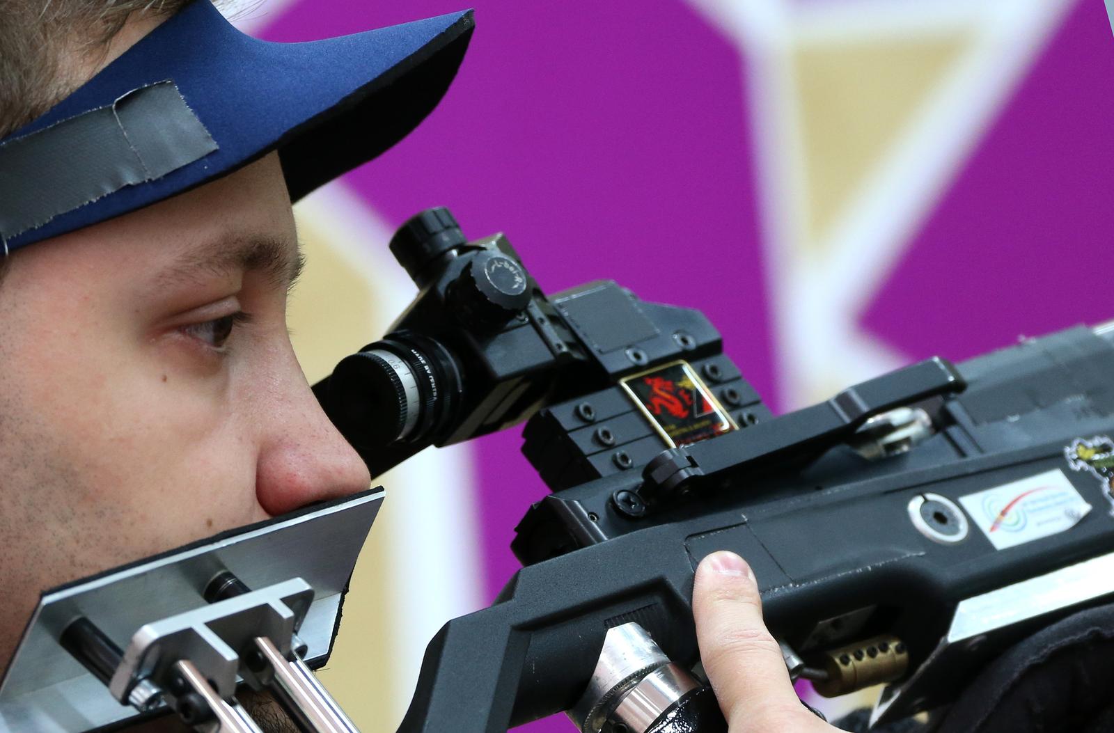 29.07.2012., London - Ljetne Olimpijske igre 2012. Zracna puska 10 metara - kvalifikacije. Petar Gorsa.rPhoto: Sanjin Strukic/PIXSELL