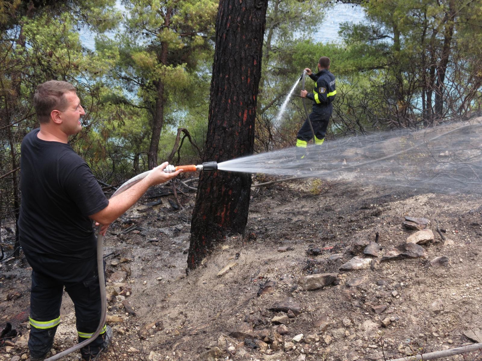17.08.2012., Split - Malo poslije 13 sati u park-sumi Marjan iznad Kasuna izbio je pozar. Brzom intervencijom vatrogasaca sprijeceno je sirenje pozara. Opozarena povrsina je 100 m2. rPhoto: Ivo Cagalj/PIXSELL