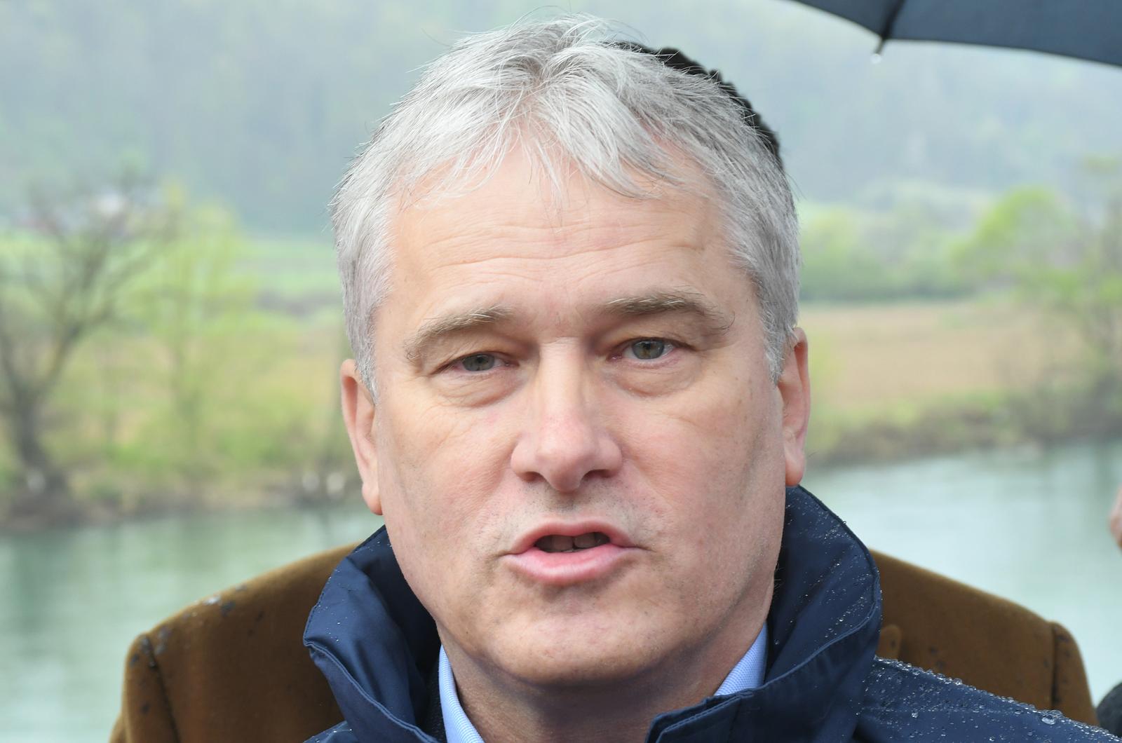 13.04.2023., Kuljani - Obilazak radova na sanaciji klizista na rijeci Uni. generalni direktor Hrvatskih voda Zoran Djurokovic Photo: Nikola Cutuk/PIXSELL