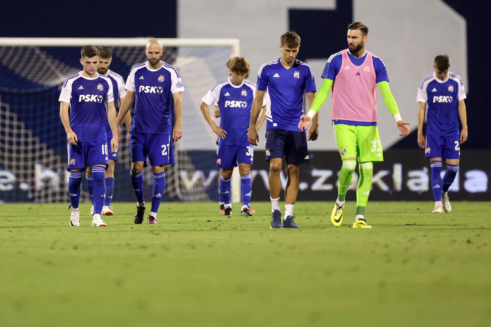 15.08.2023., stadion Maksimir, Zagreb - Prva utakmica 3. pretkola UEFA Lige prvaka, GNK Dinamo - AEK. Martin Baturina, Josip Misic, Dario Spikic, Ivan Nevistic  Photo: Goran Stanzl/PIXSELL