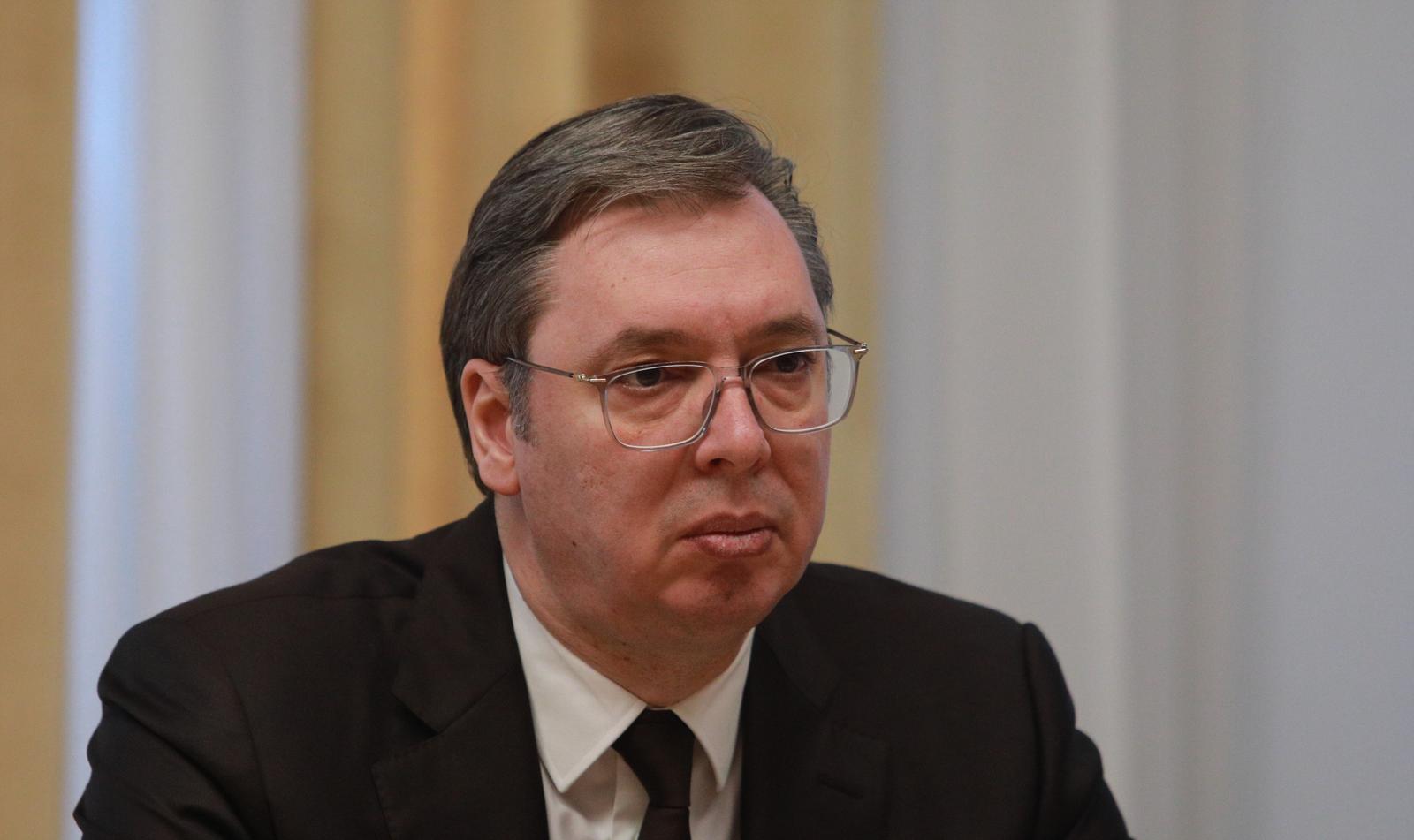 16, March, 2023, Belgrade - The President of the Republic of Serbia, Aleksandar Vucic, met with the EU Commissioner for Internal Affairs, Ylva Johansson. Bratislav Gasic, Aleksandar Vucic, Tanja Miscevic,  Ylva Johansson.  Photo: Milos Tesic/PIXSELL