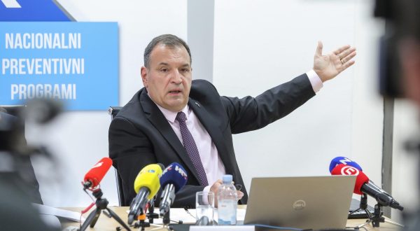 17.03.2023., Zagreb - U Ministarstvu zdravstva predstavljen je pilot projekt preventivnih zdravstvenih pregleda. Na konferenciji za medije su sudjelovali ministar zdravstva Vili Beros te HZJZ-a Tomislav Benjak. Vili Beros. Photo: Tomislav Miletic/PIXSELL