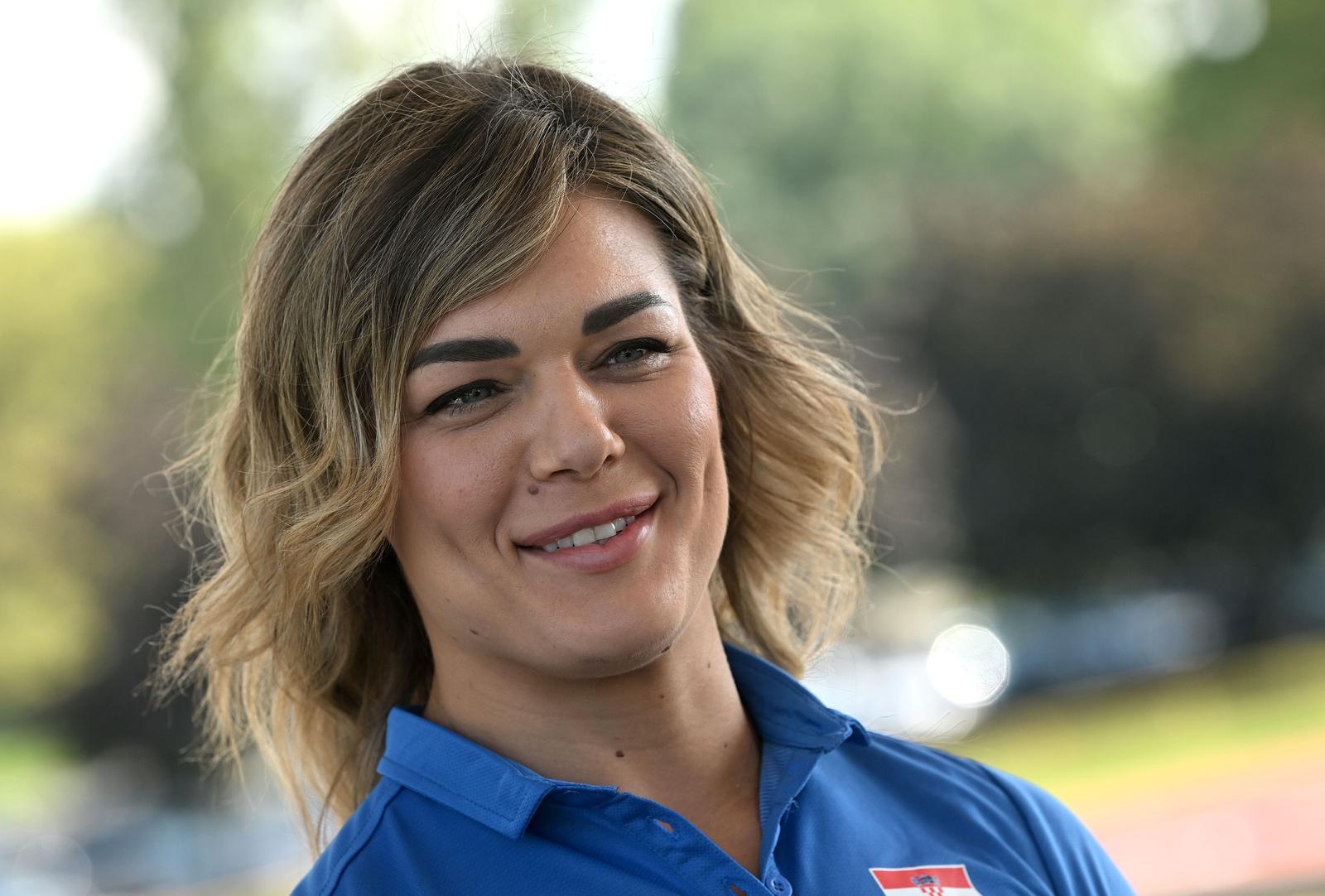 17.08.2023., Zagreb - Sandra Perkovic druzila se s novinarima uoci Svjetskog prvenstva u atletici koje se odrzava u Budimpesti.  Photo: Marko Lukunic/PIXSELL
