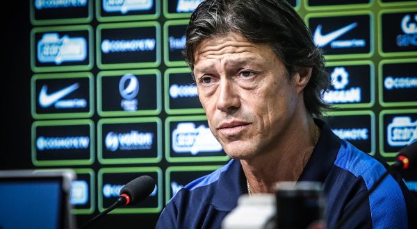 18.08.2023., Atena, Grcka - Konferencija za medije momcadi AEK-a uoci uzvratnog susreta s Dinamomu 3. pretkolu Lige prvaka. Trener Matias Almeyda.  Photo: Thanasis Dimopoulos/EUROKINISSI/PIXSELL
