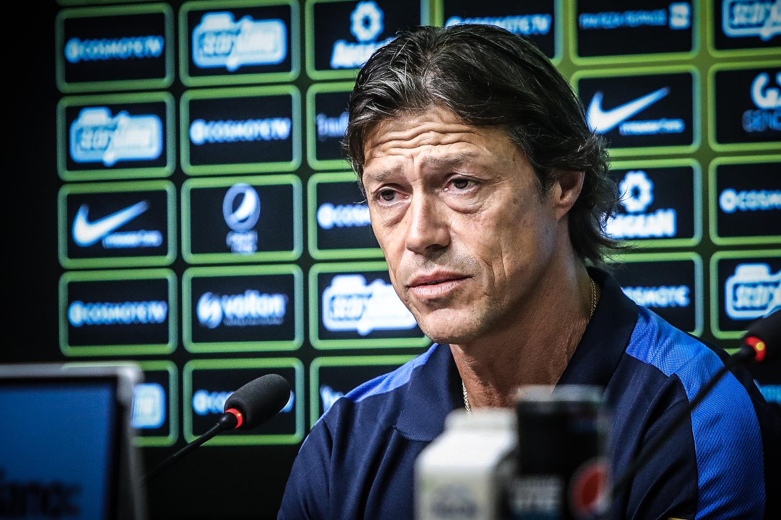 18.08.2023., Atena, Grcka - Konferencija za medije momcadi AEK-a uoci uzvratnog susreta s Dinamomu 3. pretkolu Lige prvaka. Trener Matias Almeyda.  Photo: Thanasis Dimopoulos/EUROKINISSI/PIXSELL