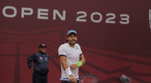 18.04.2023., Banja Luka, Bosna i Hercegovina - Mec drugog kola ATP turnira Srpska Open izmedju srpskog tenisaca Lasla Djerea i hrvatskog tenisaca Borne Corica. Borna Coric Photo: Dejan Rakita/PIXSELL