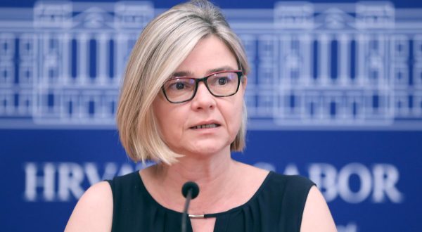 20.07.2023., Zagreb - Na konferenciji za medije odrzanoj u Saboru o izvanrednoj sjednica Sabora govorila je Sandra Bencic. Photo: Patrik Macek/PIXSELL