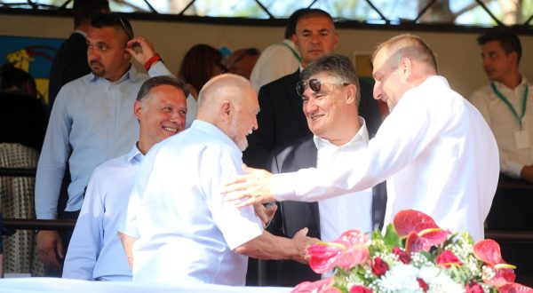 20.08.2023., Barban - Utrka na prstenac. Nazocili su predsjednik RH Zoran Milanovic, predsjednik sabora RH Gordan jandrokovic, ministrica Nikolina Brnjac, bivsi predsjednik Stjepan Mesic. Photo: Goran Kovacic/PIXSELL
