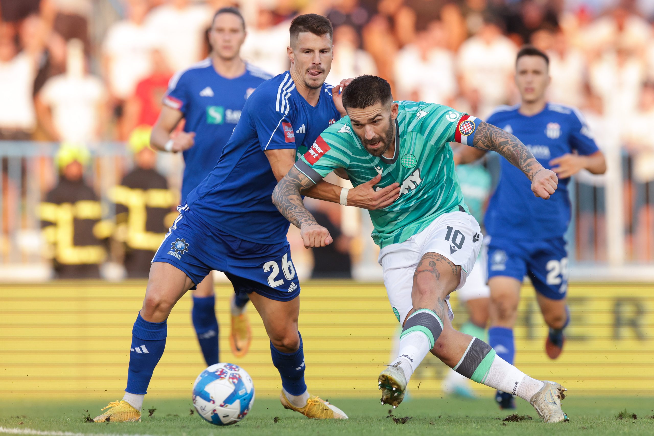 20.08.2023., stadion Kranjceviceva, Zagreb - SuperSport HNL, 05. kolo, NK Rudes - HNK Hajduk. Marko Livaja, Miguel Ferreira Campos Photo: Luka Stanzl/PIXSELL