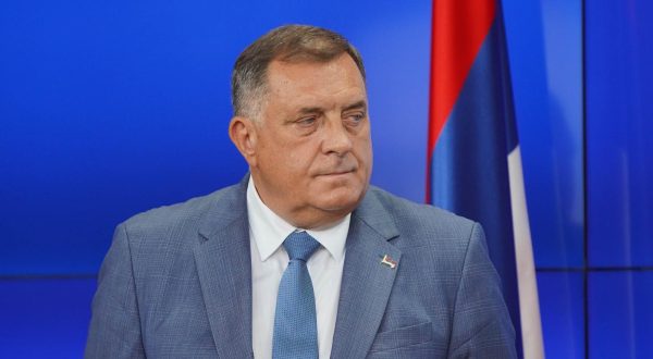 21.08.2023., Banja Luka, Bosna i Hercegovina - Predsjednik Republike Srpske Milorad Dodik i srpski clan Predsjednistva BiH Zeljka Cvijanovic odrzali konferenciju za novinare na kojoj su govorili o sluzbenom posjetu Madjarskoj gdje su se sureli s liderima Turske, Madjarske i Azerbejdzana, ali i o sankcijama RS, i odnosima sa americkom ambasadom u BiH. Photo: Dejan Rakita/PIXSELL