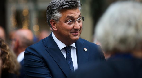23.08.2023., Zagreb - Povodom Konferencije, predsjednik Vlade Andrej Plenkovic odrzao je u Banskim dvorima svecano primanje za hrvatske veleposlanike, generalne konzule i vojne izaslanike u Republici Hrvatskoj. Photo: Zeljko Hladika/PIXSELL