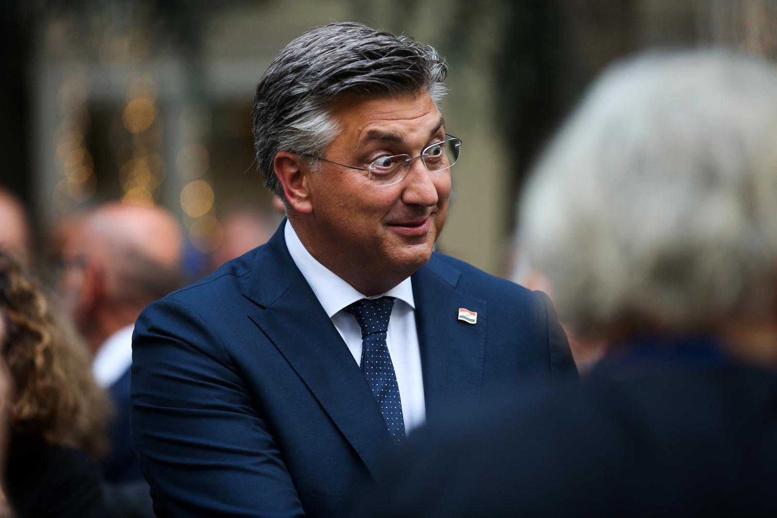 23.08.2023., Zagreb - Povodom Konferencije, predsjednik Vlade Andrej Plenkovic odrzao je u Banskim dvorima svecano primanje za hrvatske veleposlanike, generalne konzule i vojne izaslanike u Republici Hrvatskoj. Photo: Zeljko Hladika/PIXSELL