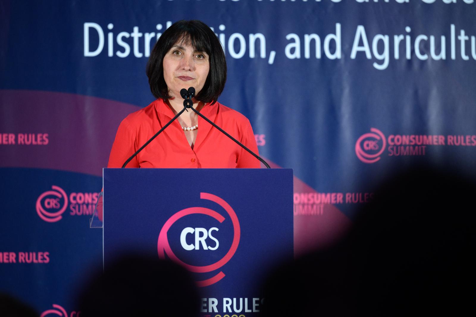 24.04.2023., Zagreb - Konferencija - Consumer Rules Summit 2023, How to Thrive Succeed in FMCG, Retail, Distribution, and Agriculture in Emerging Europe odrzana je u hotelu Hilton Garden Inn. Panel - Agile Markets in Focus: Greece, Bulgaria and Romania. Victoria Zinchuk, direktorica EBRD-a u Hrvatskoj.

 Photo: Davor Puklavec/PIXSELL