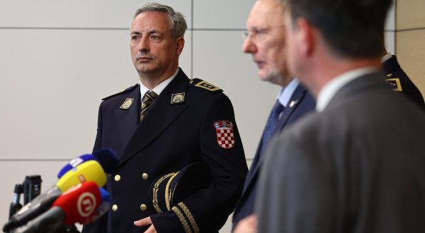 24.03.2023., Kastel Stafilic- Potpredsjednik Vlade i ministar unutarnjih poslova Davor Bozinovic nazocio je prigodnom programu obiljezavanja pocetka rada zracnih luka bez granicnih kontrola.
Slobodan Marendic Photo: Miroslav Lelas/PIXSELL