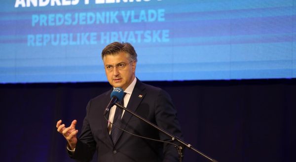 28.07.2023., Opatija - Konferencija Hrvatski turizam u Schengenu i Eurozoni, na kojoj su nazocili premijer Andrej Plenkovic i ministri Nikolina Brnjac, Davor Bozinovic i Marko Primorac. Photo: Goran Kovacic/PIXSELL