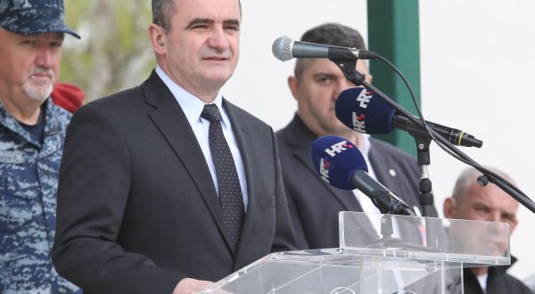 31.03.2023.,Knin- U vojarni 4. gardijske brigade "Pauci" svecano je obiljezena 16. obljetnica ustrojavanja Gardijske mehanizirane brigade Hrvatske kopnene vojske.   Photo: Dusko Jaramaz/PIXSELL