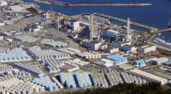 FILE PHOTO: An aerial view shows the storage tanks for treated water at the tsunami-crippled Fukushima Daiichi nuclear power plant in Okuma town, Fukushima prefecture, Japan February 13, 2021, in this photo taken by Kyodo. Picture taken February 13, 2021. Kyodo/via REUTERS ATTENTION EDITORS - THIS IMAGE WAS PROVIDED BY A THIRD PARTY. MANDATORY CREDIT. JAPAN OUT. NO COMMERCIAL OR EDITORIAL SALES IN JAPAN/File Photo Photo: KYODO/REUTERS