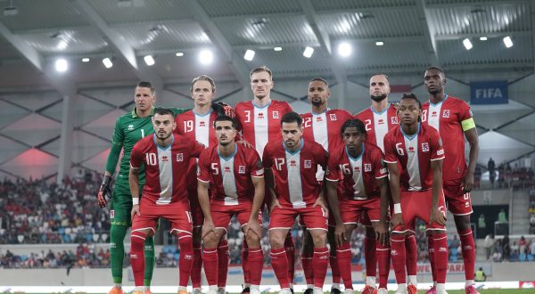Fussball EM Qualifikation 2022 - 2023 08.09.2023, Fussball Länderspiel, Laenderspiel, EM Qualifikation, 2022-2023, Gruppe J, Spieltag 5, Luxemburg, Stade de Luxembourg, Luxemburg LUX - Island, Iceland ISL vl: Luxemburg - Anthony Moris Torhueter Luxemburg 1 - Mathias Olesen Luxemburg 19 - Enes Mahmutovic Luxemburg 3 - Marvin Martins Luxemburg 22 - Maxime Chanot Luxemburg 2 - Christopher Martins, Kiki Martins Luxemburg 8 vorne vlnr: Danel Sinani Luxemburg 10 - Alessio Curci Luxemburg 5 - Mica Pinto Luxemburg 17, Michael Pinto - Leandro Barreiro Luxemburg 16 - Yvandro Borges Sanches Luxemburg 6 *** European Football Championship Qualification 2022 2023 08 09 2023, international football match, European Championship Qualification, 2022 2023, Group J, Matchday 5, Luxembourg, Stade de Luxembourg, Luxembourg LUX Iceland, Iceland ISL vl Luxembourg Anthony Moris Goalkeeper Luxembourg 1 Mathias Olesen Luxembourg 19 Enes Mahmutovic Luxembourg 3 Marvin Martins Luxembourg 22 Maxime Chanot Luxembourg 2 Christopher Martins, Kiki Martins Luxembourg 8 in front Danel Sinani Luxembourg 10 Alessio Curci Luxembourg 5 Mica Pinto Luxembourg 17, Michael Pinto Leandro Barreiro Luxembourg 16 Yvandro Borges Sanches Luxembourg 6 PUBLICATIONxNOTxINxLUX