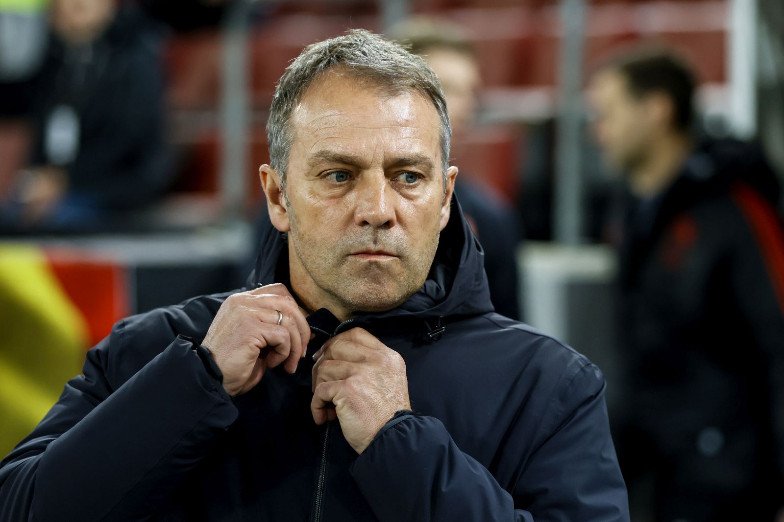 epa10852836 (FILE) A file photograph of Germany's head coach Hansi Flick before the friendly international soccer match between Germany and Belgium in Cologne, Germany, 28 March 2023, re-issued 10 September 2023. The German Soccer Federation (DFB) has released headcoach Hansi Flick and his assistance coaches Marcus Sorg and Danny Roehl on 10 September with immediate effect as they announced in an official statement.  EPA/Ronald Wittek
