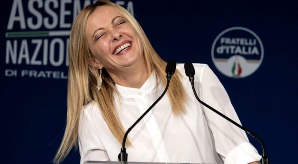 epa10855777 Italian Prime Minister Giorgia Meloni reacts as she speaks during the national assembly of Fratelli d'Italia (Brothers of Italy) in Rome, Italy, 12 September 2023. Meloni on 12 September expressed solidarity for Libya after it was hit by a deadly wave of floods and said she has told Italy's civil protection department to provide assistance.  EPA/MASSIMO PERCOSSI