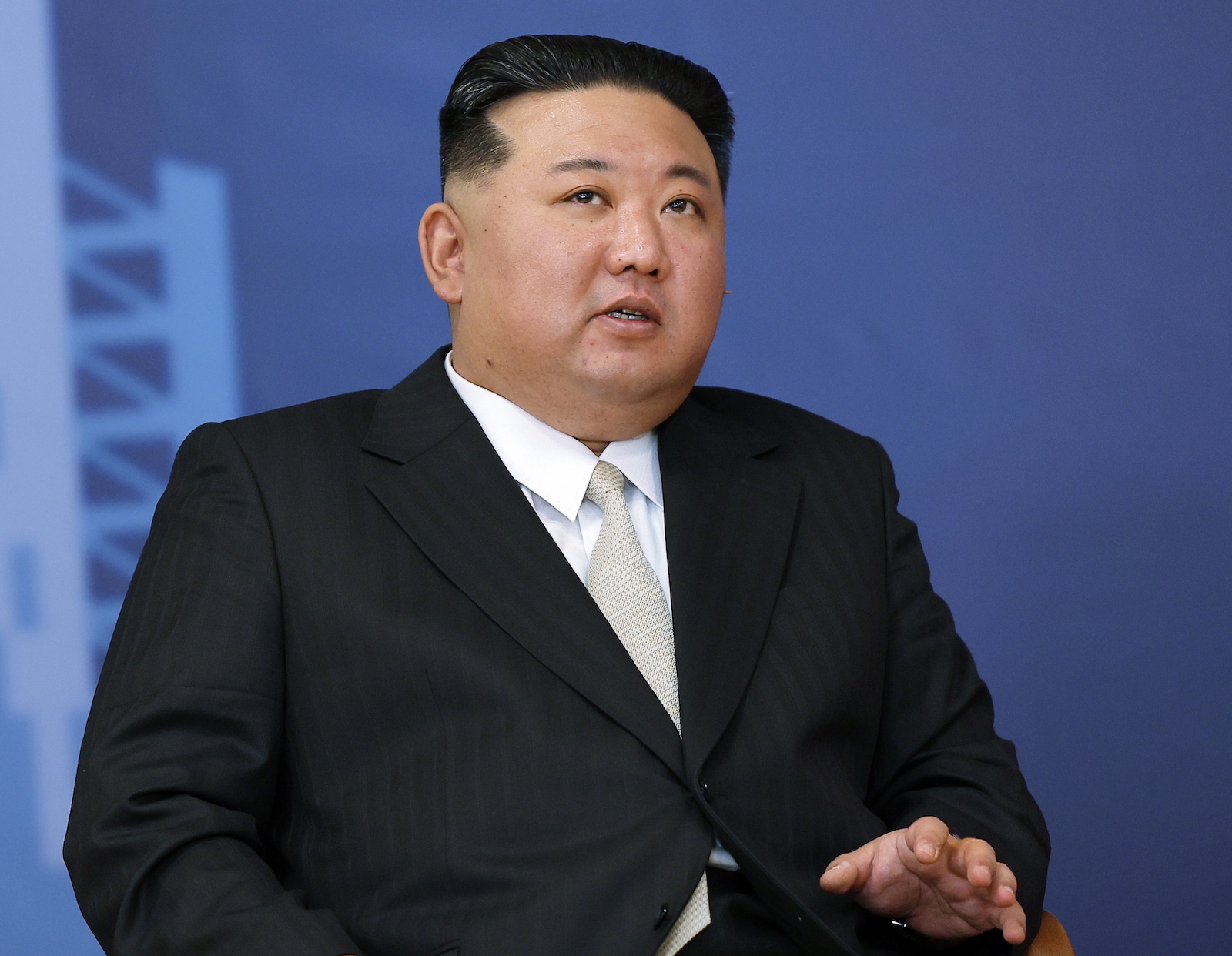 epa10858013 North Korean leader Kim Jong Un attends a meeting with Russian President Vladimir Putin at the Vostochny cosmodrome outside of the town of Tsiolkovsky (former Uglegorsk), some 180 km north of Blagoveschensk in Amur region, Russia, 13 September 2023.  EPA/VLADIMIR SMIRNOV / SPUTNIK / KREMLIN POOL MANDATORY CREDIT